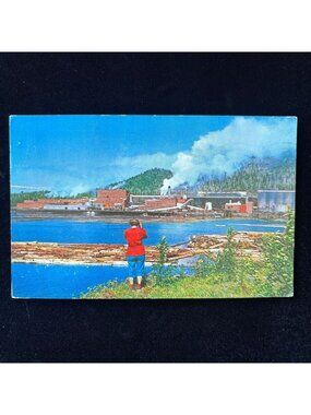 Vintage Postcard 1961 Ketchikan Alaska Pulp Mill Ward Cove Seattle Forestry